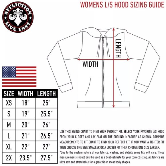 Affliction Women's Hoodie Sweat Shirt MARIA CROSS - Picture 4 of 11